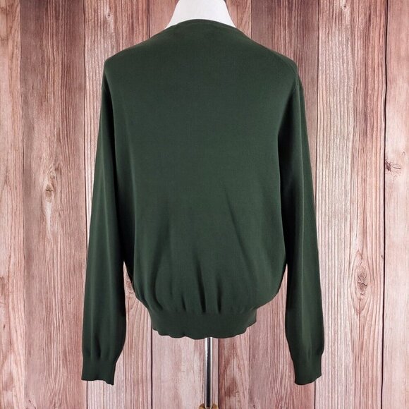 New Vintage Polo Ralph Lauren Mens Size XL The Pima Sweater Green V-Neck Cotton - Picture 4 of 13